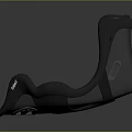 Gray Ergonomic Furniture Seat With Red Stitching And Competition Racing Design